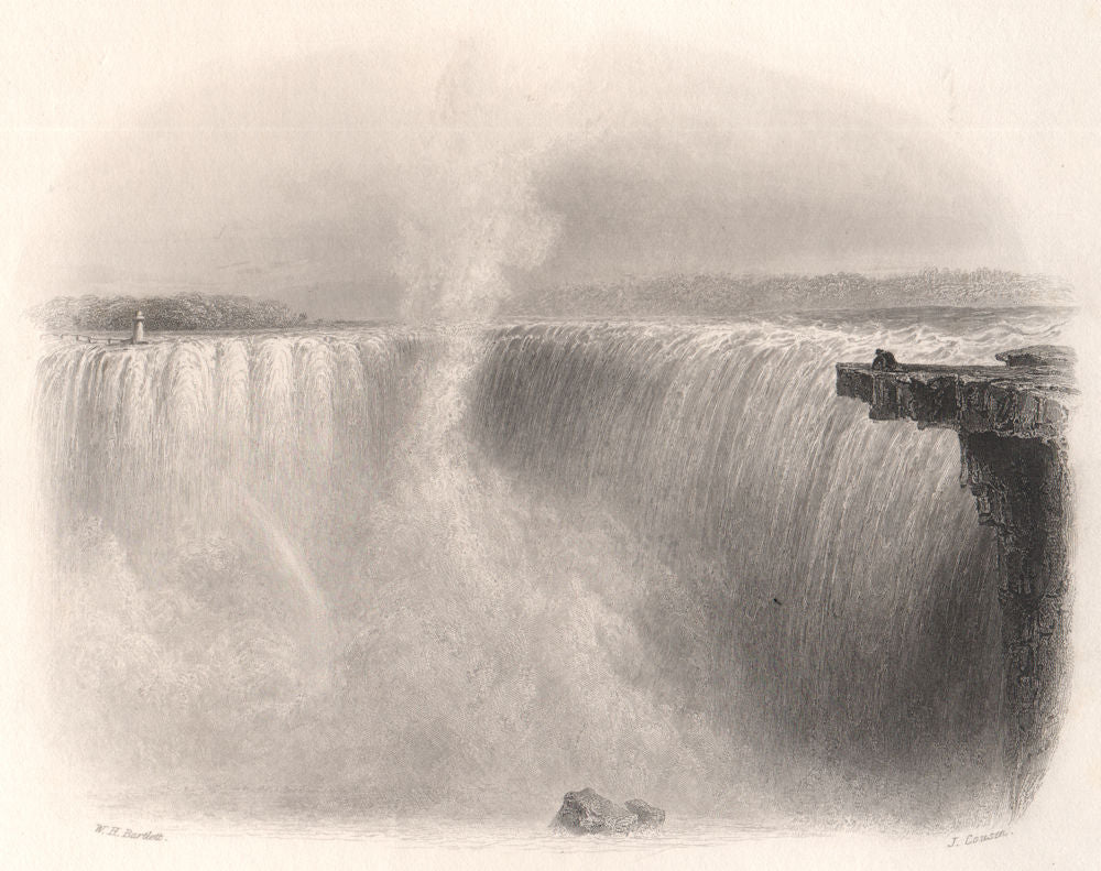 NIAGARA FALLS. The Horseshoe Falls, from the Canadian side. BARTLETT 1842